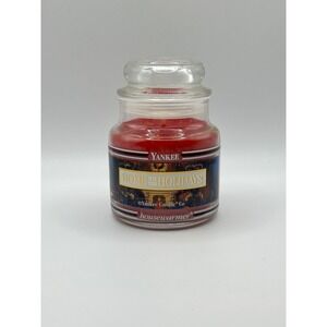 Yankee Candle Home For The Holidays Black Band 3.7 OZ Glass Jar Vintage Xmas